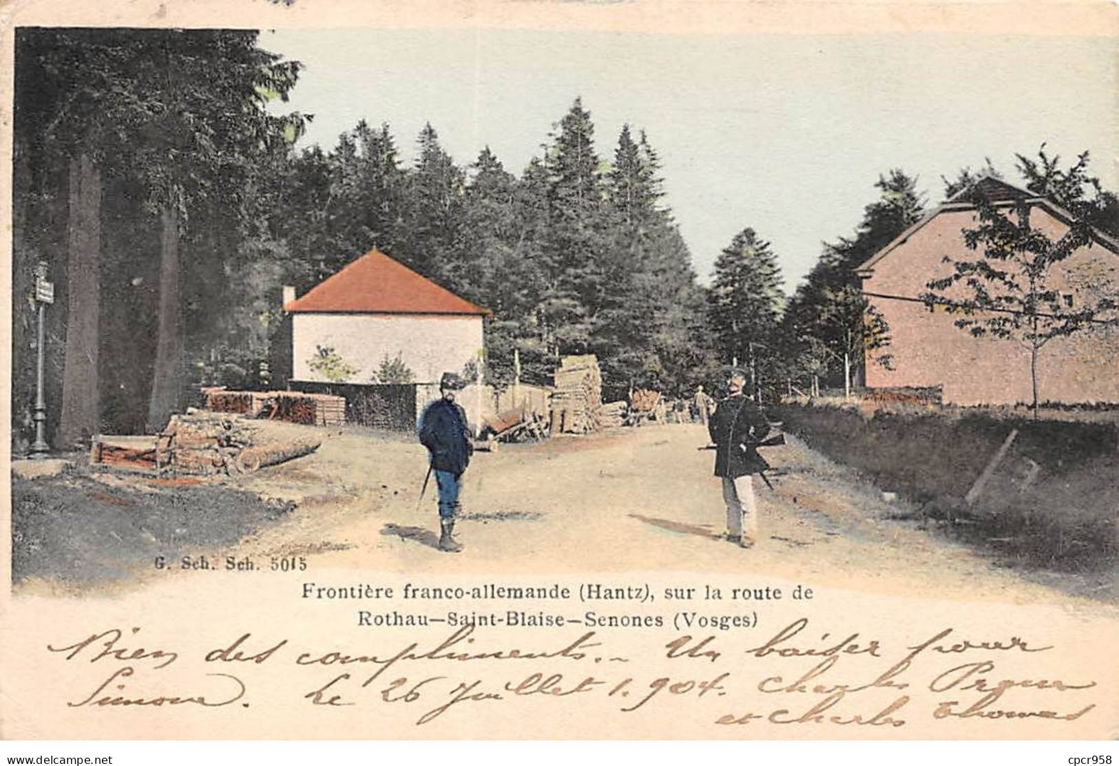 88.AM19181.Frontière Franco-allemande Sur La Route De Rothau-Saint Blaise-Senones - Senones