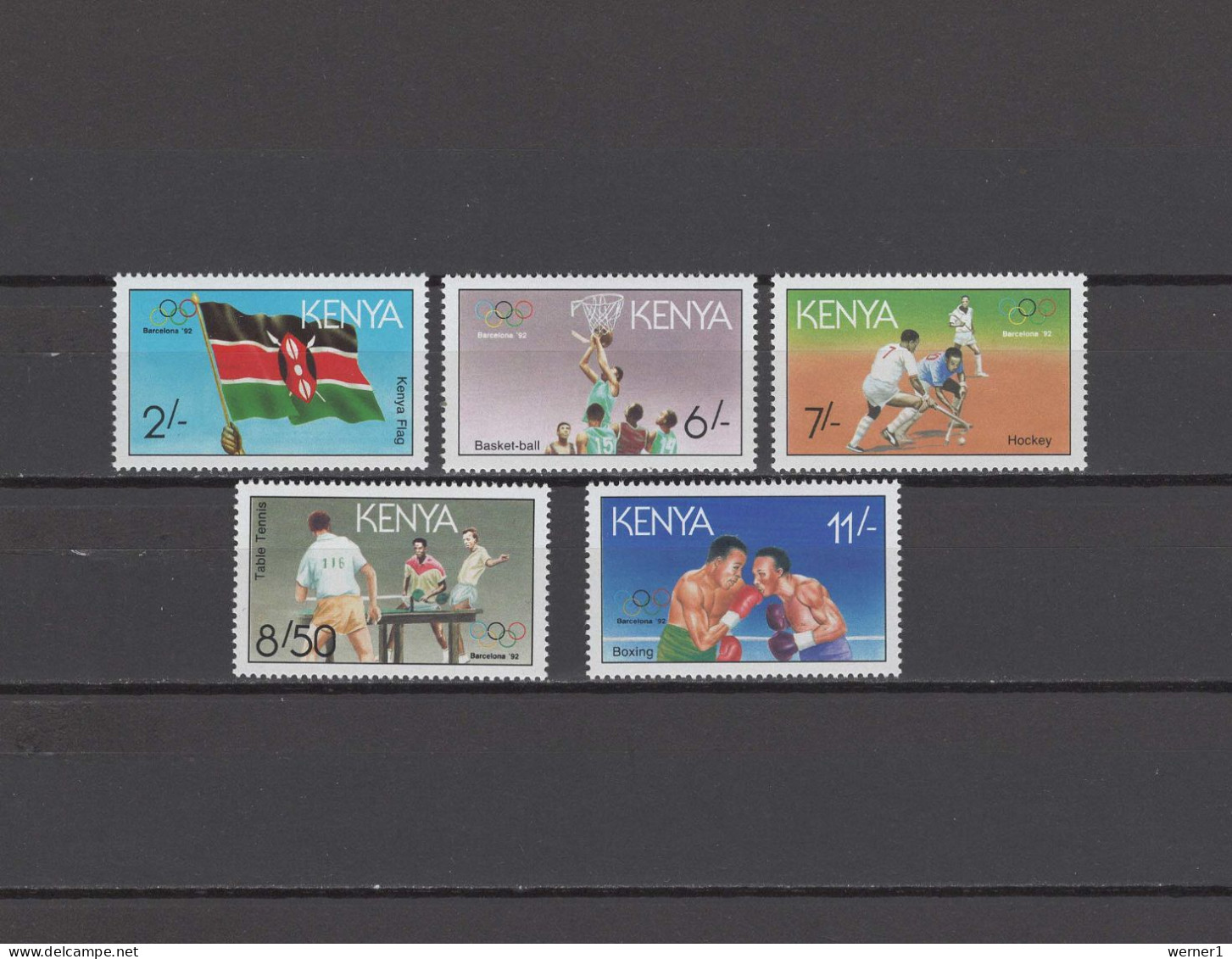 Kenya 1991 Olympic Games Barcelona, Basketball, Hockey, Table Tennis, Boxing Set Of 5 MNH - Verano 1992: Barcelona