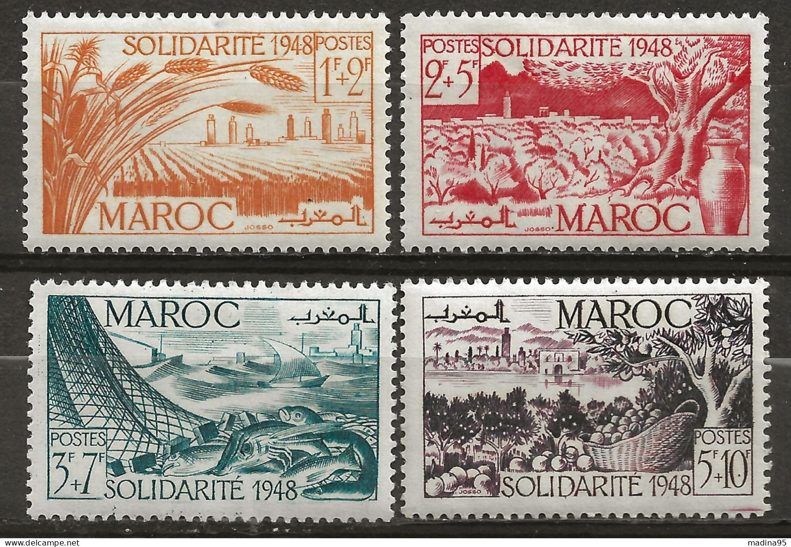 MAROC Colo:, *, N° YT 271 à  274, Série, Ch., TB - Nuevos