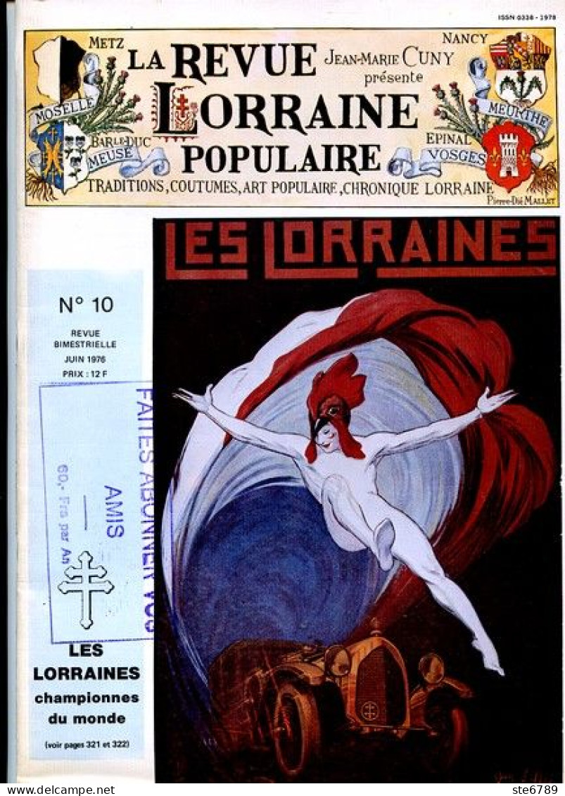 LA REVUE LORRAINE POPULAIRE N° 10 1976 Patois Lorrain , Cosaques Baccarat , Musée Fougerolles , Saint Avold , Nancy 1914 - Lorraine - Vosges