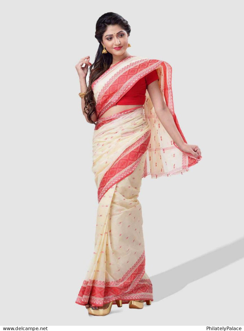 India 2021 Shantipur Saree , Weavers, Dress, Women, Tradition,Unusual, Odd, Original Saree,Special Cover(**) Inde Indien - Storia Postale