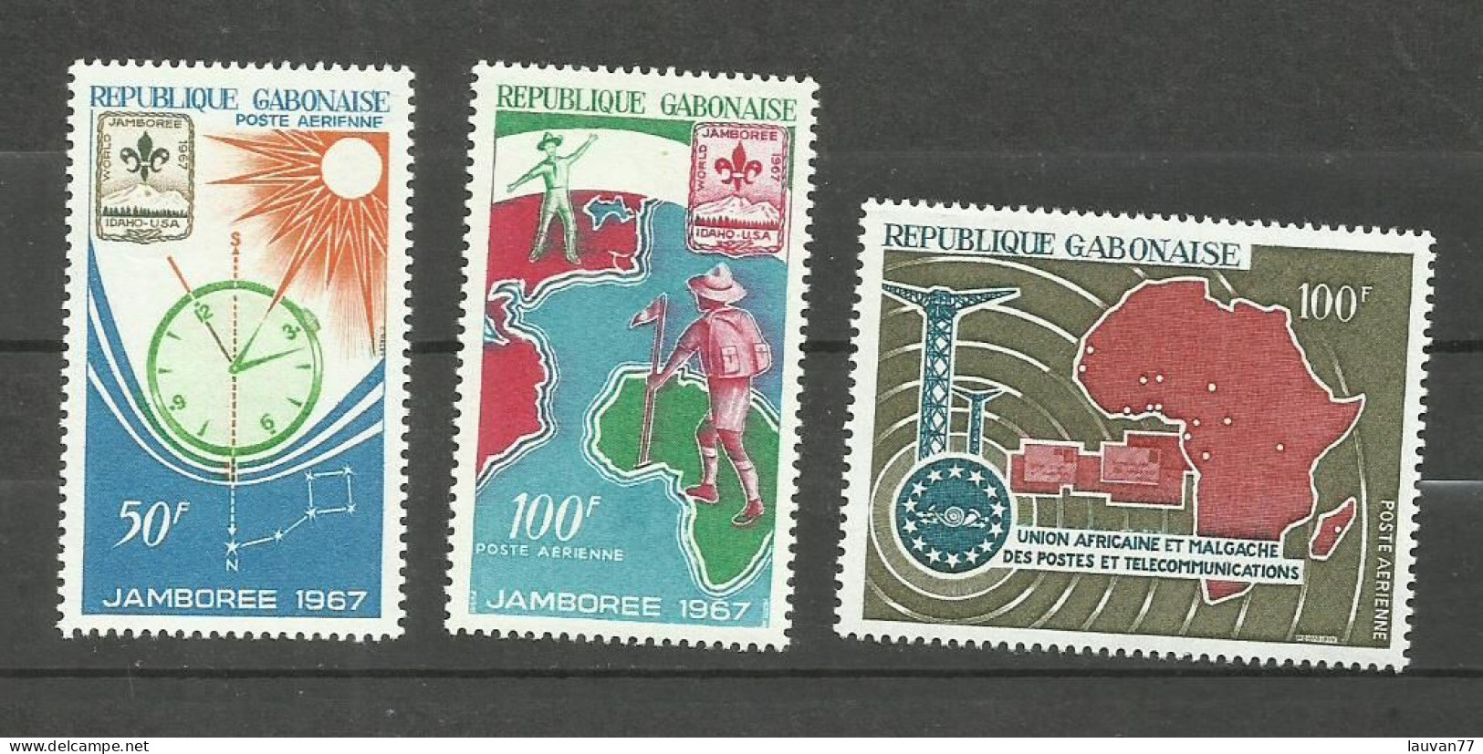 Gabon POSTE AERIENNE N°58 à 60 Neufs** Cote 4.95€ - Gabun (1960-...)