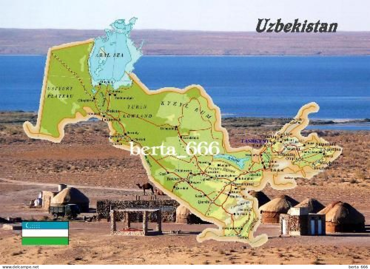 Uzbekistan Country Map New Postcard * Carte Geographique * Landkarte - Uzbekistán