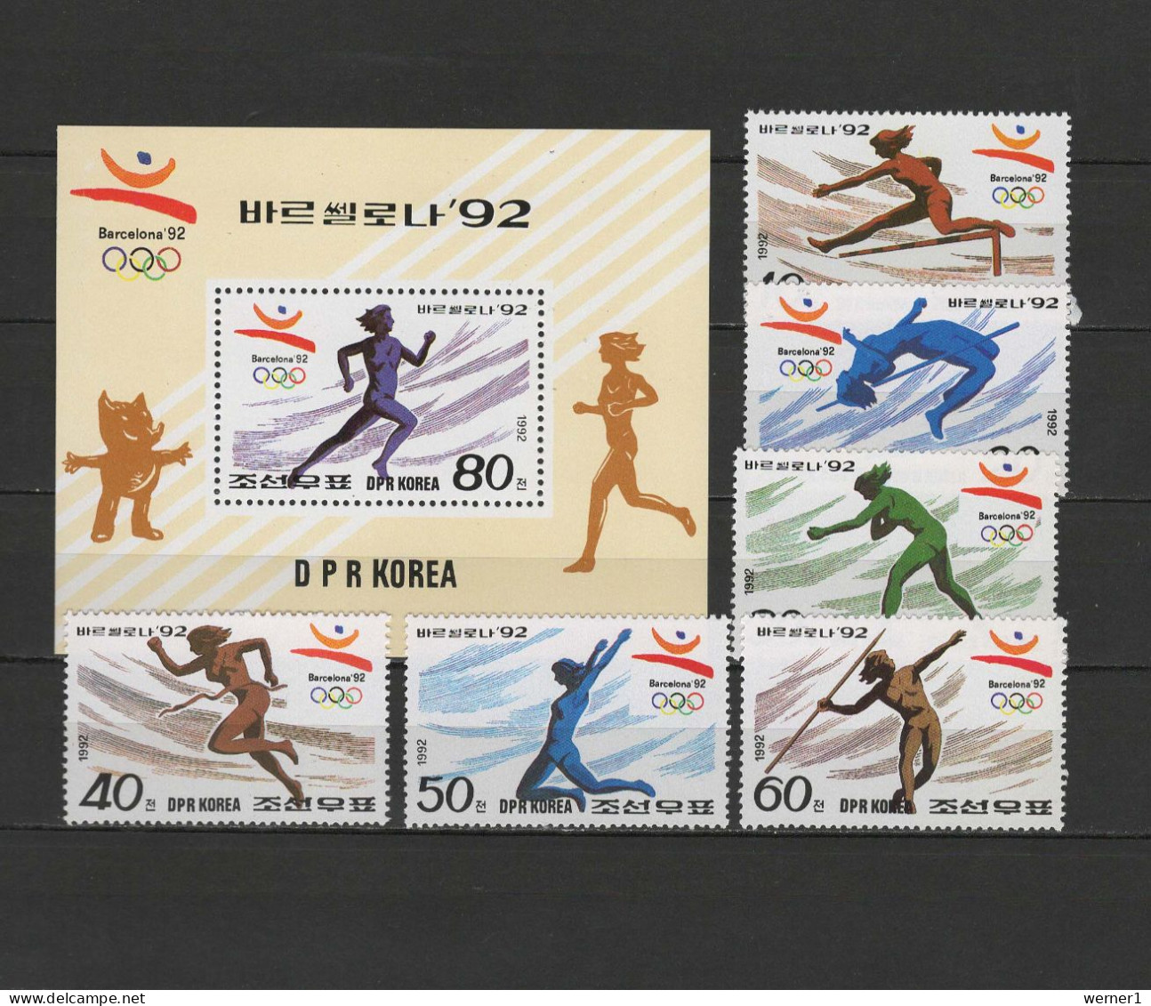 North Korea 1992 Olympic Games Barcelona, Set Of 6 + S/s MNH - Verano 1992: Barcelona