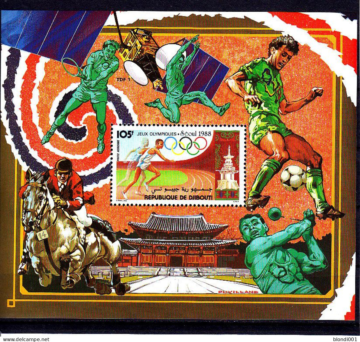 Olympics 1988 - Soccer - SPACE - DJIBOUTI - S/S Perf. MNH - Estate 1988: Seul