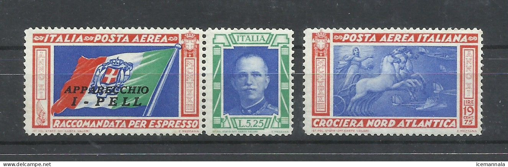 ITALIA  YVERT  AEREO  48   MNH  ** ( EL SELLO DERECHO ESTA  DESPRENDIDO  DEL TRIPTICO) - Airmail