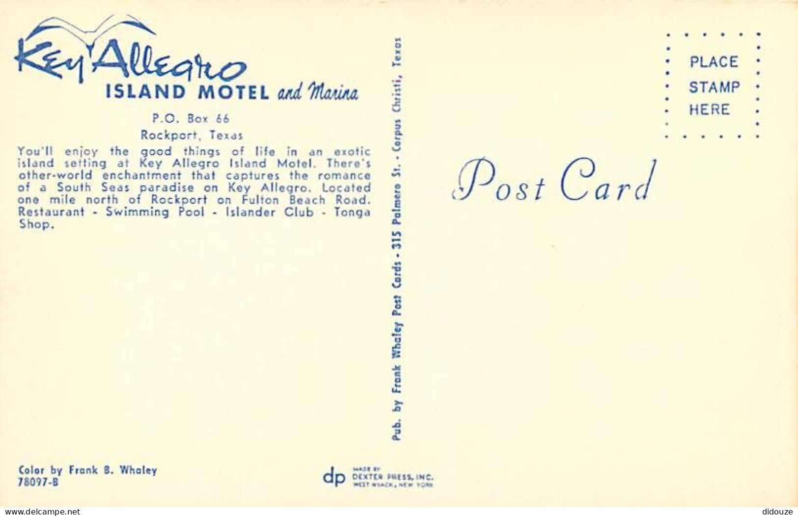 Etats Unis - Rockport - Island Motel And Marina - Aerial View - Vue Aérienne - Etat Du Texas - Texas State - CPSM Format - Autres & Non Classés