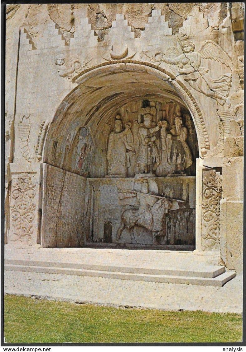 Iran Kermanshah Taq-e Bostan Rock Relief Old PPC 1974 Mailed. - Irán