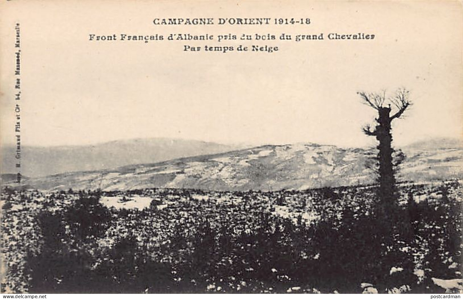 Albania - French Front Of Albania - View Taken From The Wood Of The Great Knight In Snowy Weather - Publ. H. Grimaud  - Albania
