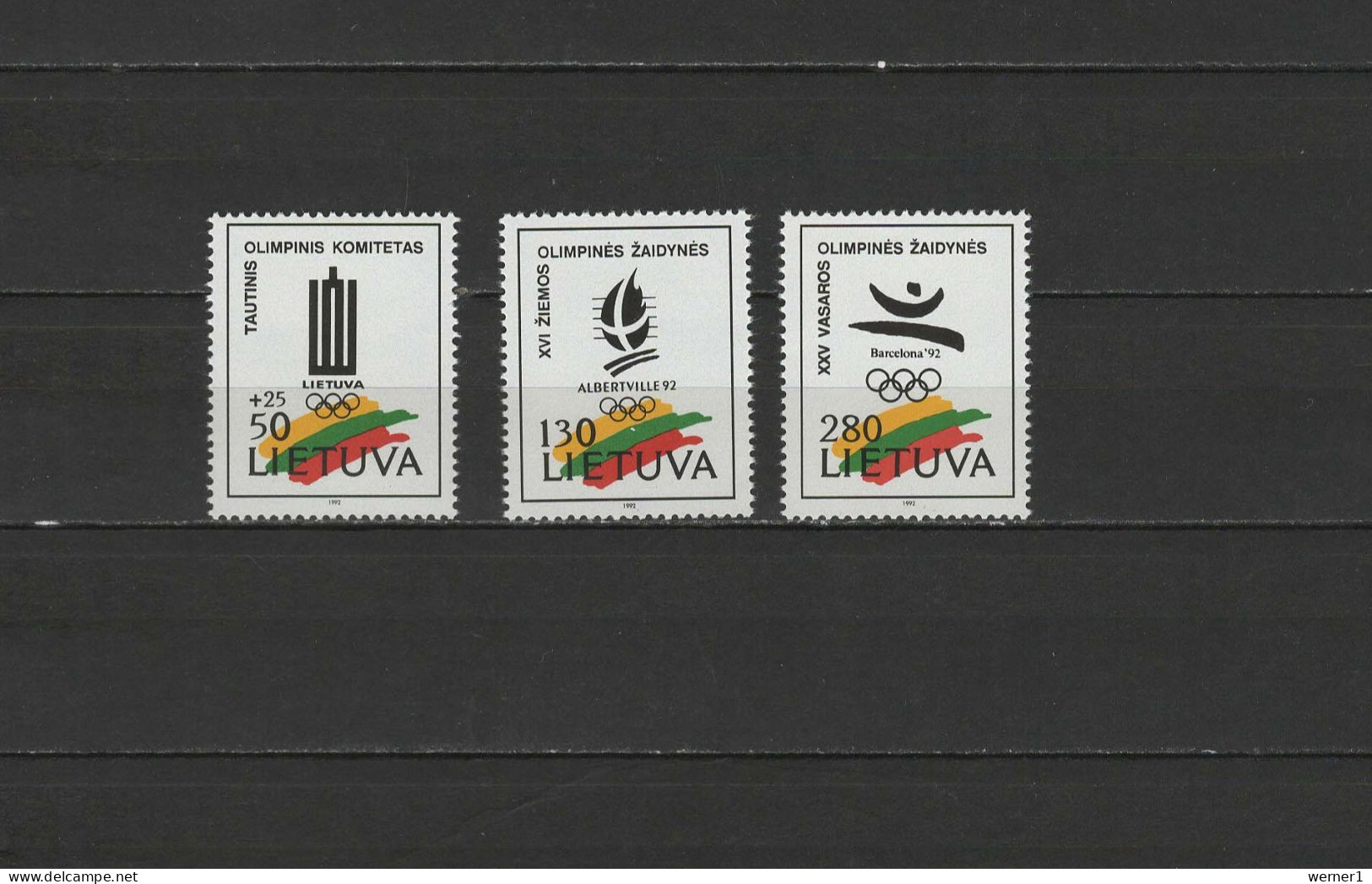 Lithuania 1992 Olympic Games Barcelona / Albertville Set Of 3 MNH - Verano 1992: Barcelona