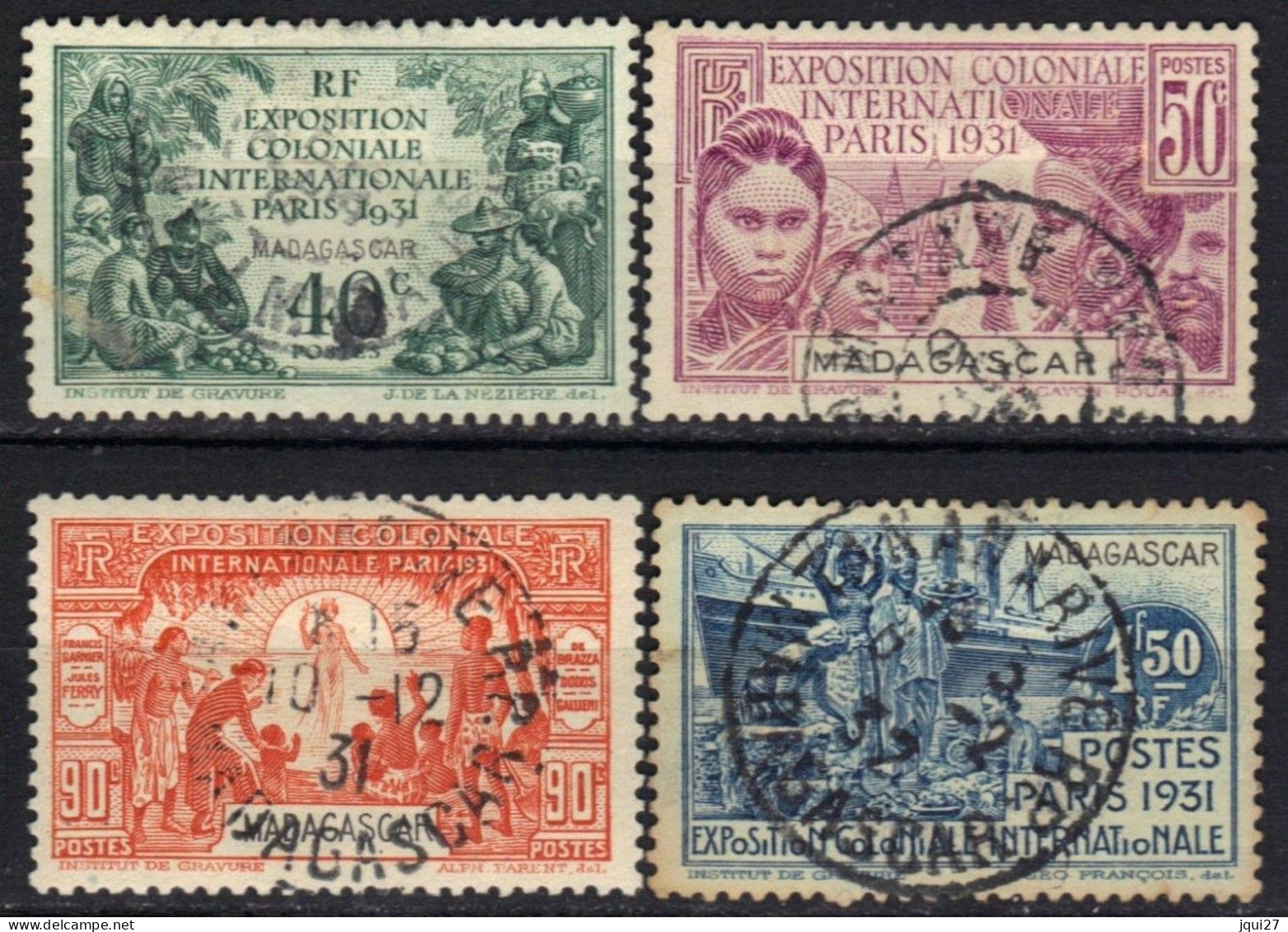 Madagascar N° 179 - 182 Exposition Coloniale De Paris - Oblitérés