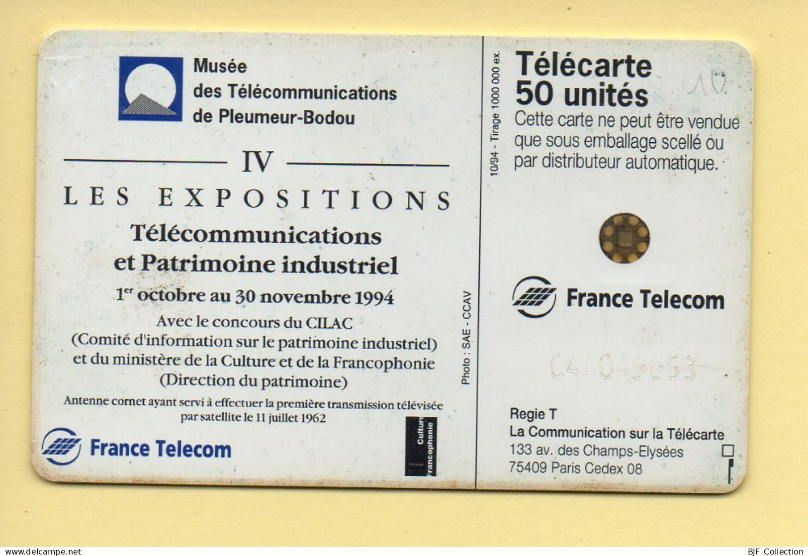 Télécarte 1994 : PATRIMOINE NATIONAL / 50 Unités / Numéro C4A049853 / 10-94 (voir Puce Et Numéro Au Dos) - 1994