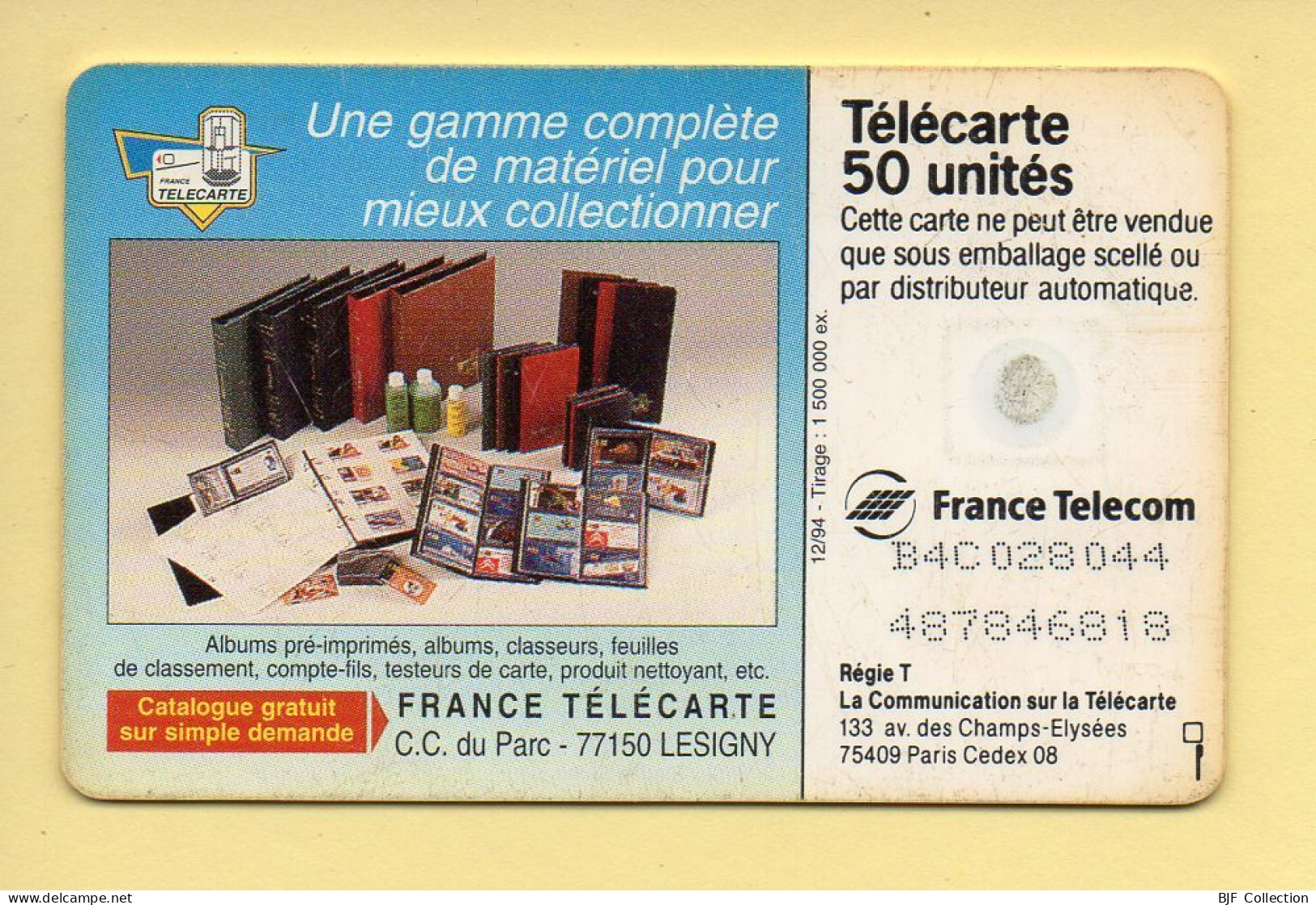 Télécarte 1994 : LA COTE EN POCHE / 50 Unités / Numéro B4C028044/487846818 / 12-94 (voir Puce Et Numéro Au Dos) - 1994