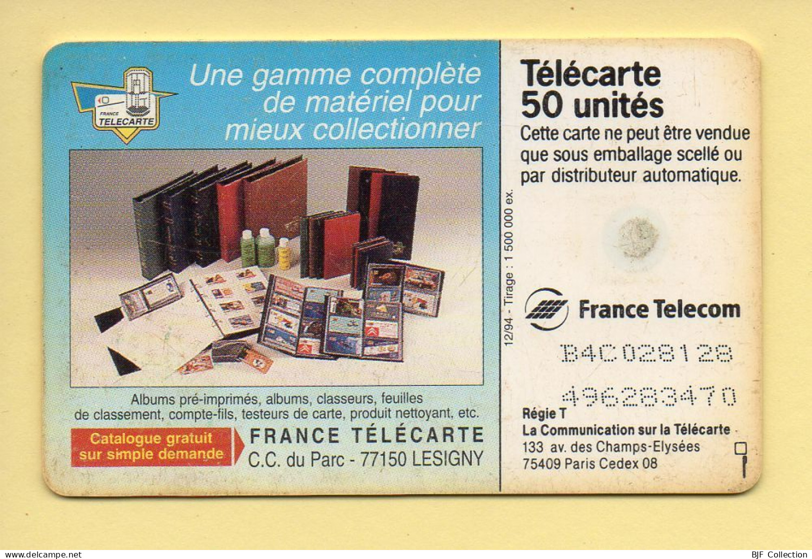 Télécarte 1994 : LA COTE EN POCHE / 50 Unités / Numéro B4C028128/496283470 / 12-94 (voir Puce Et Numéro Au Dos) - 1994