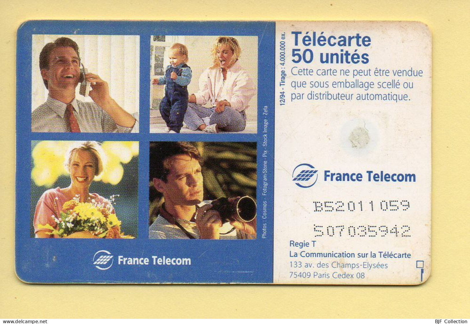 Télécarte 1994 : VOEUX FRANCE TELECOM / 50 Unités / Numéro B52011059/507035942 / 12-94 (voir Puce Et Numéro Au Dos) - 1994