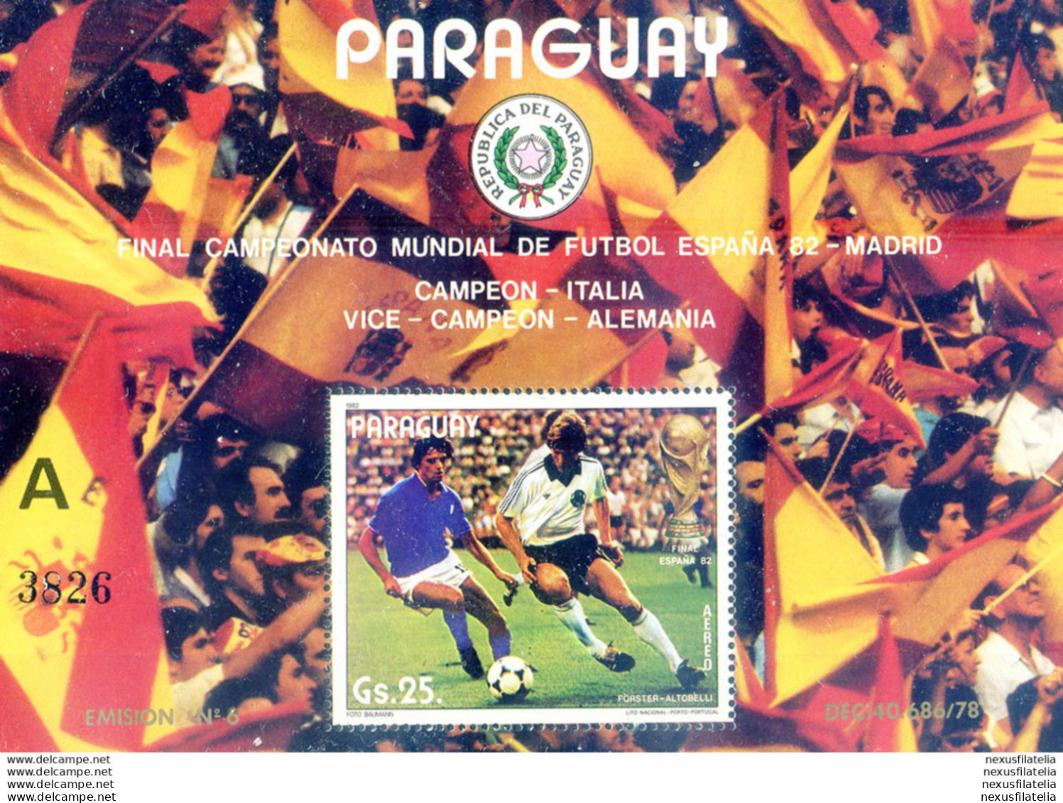 Sport. Calcio. Finale Mondiale "Italia-Germania" 1982. - Paraguay