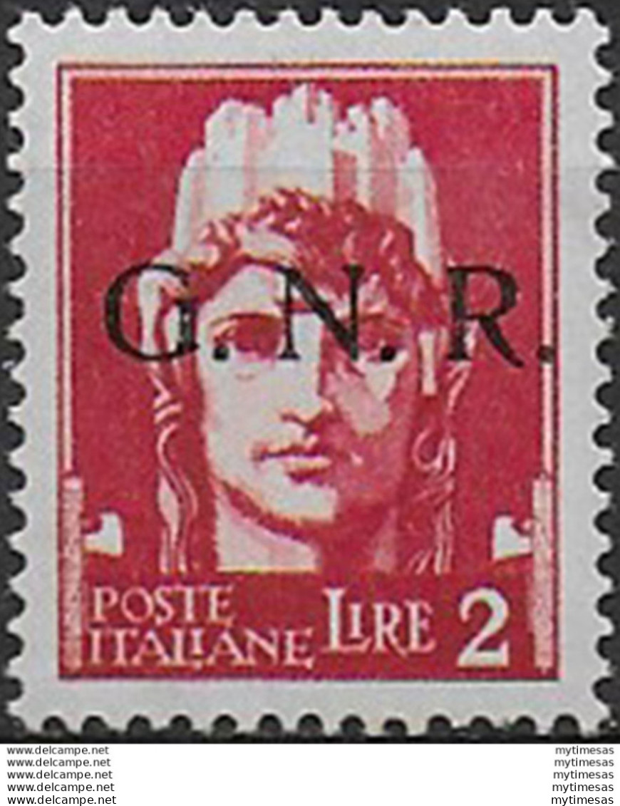 1943 Repubblica Sociale Lire 2 G.N.R. Brescia I MNH Sassone N 482/I - Other & Unclassified