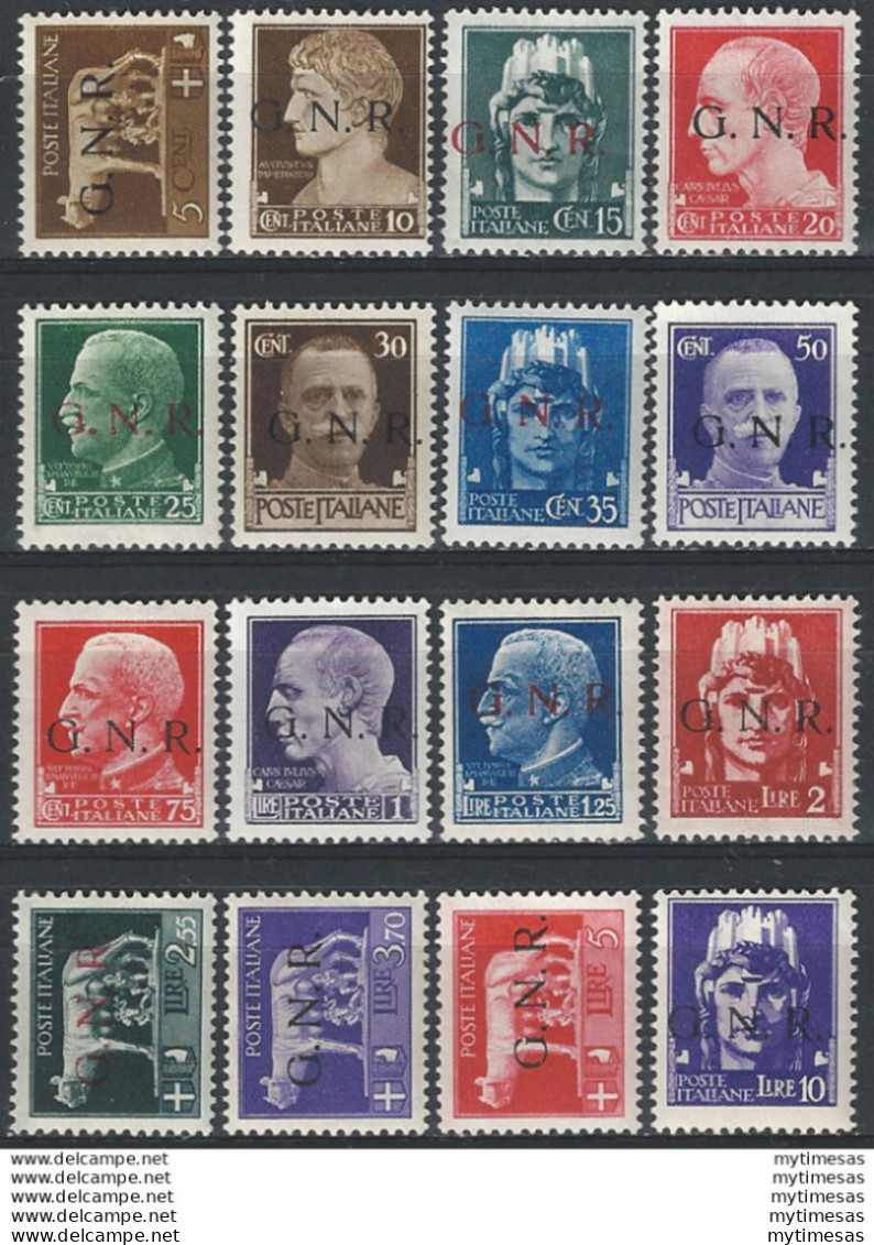 1943 Repubblica Sociale G.N.R. Brescia I 16v. MNH Sassone N 470/I-480I - Andere & Zonder Classificatie