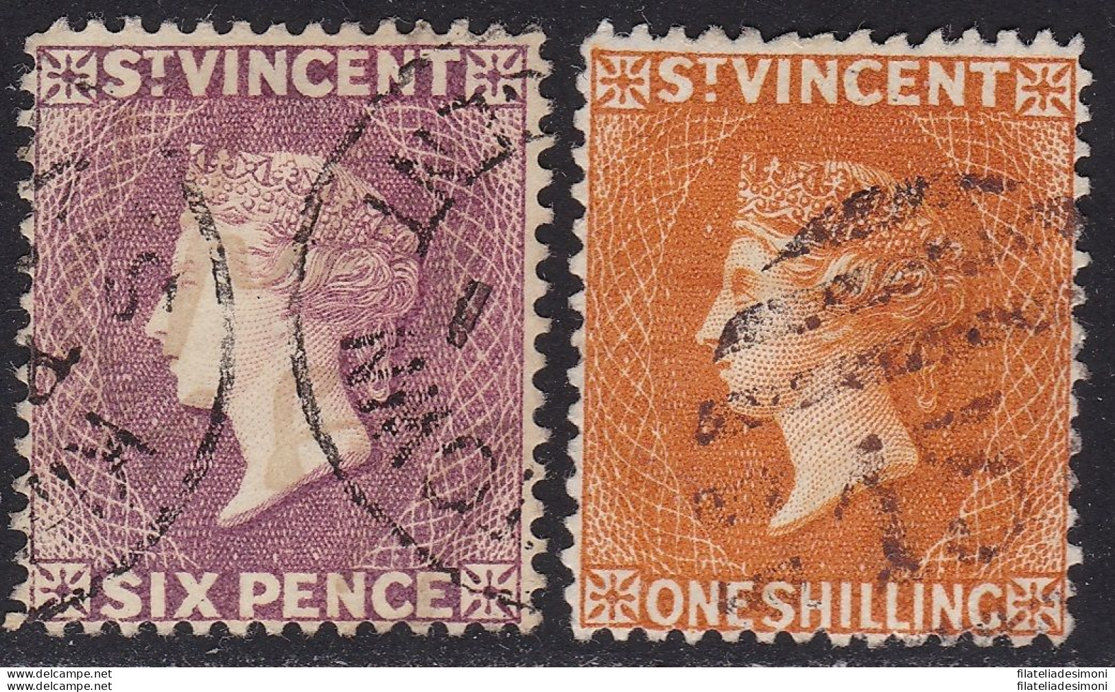 1891 ST. VINCENT - SG N° 57/58  2 Valori  USATI - Other & Unclassified