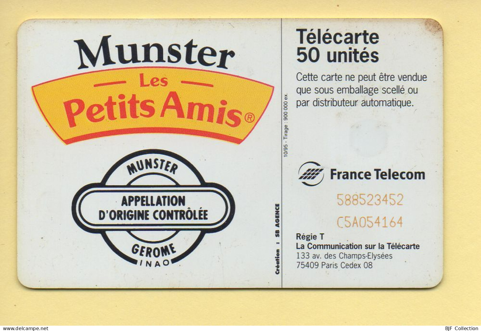 Télécarte 1995 : MUNSTER LES PETITS AMIS / 50 Unités / 10-95 (voir Puce Et Numéro Au Dos) - 1995