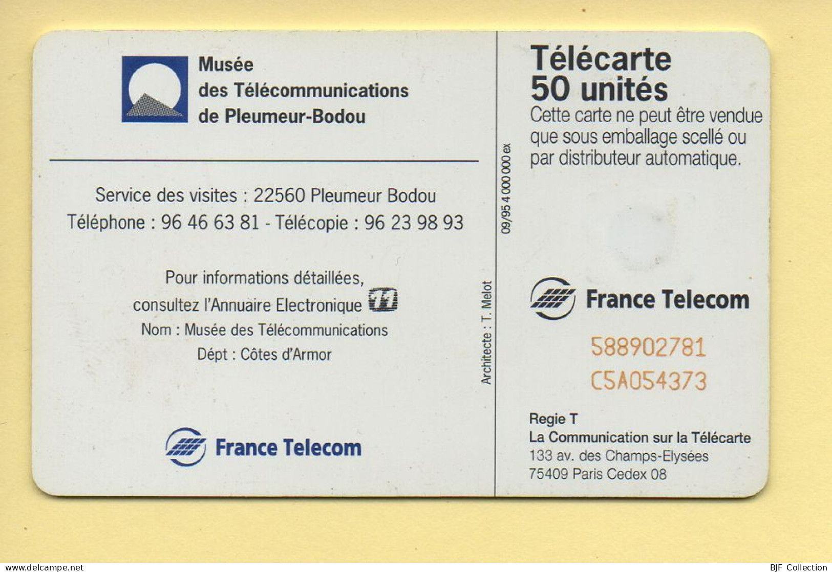 Télécarte 1995 : PLEUMEUR BODOU / 50 Unités / 09-95 (voir Puce Et Numéro Au Dos) - 1995