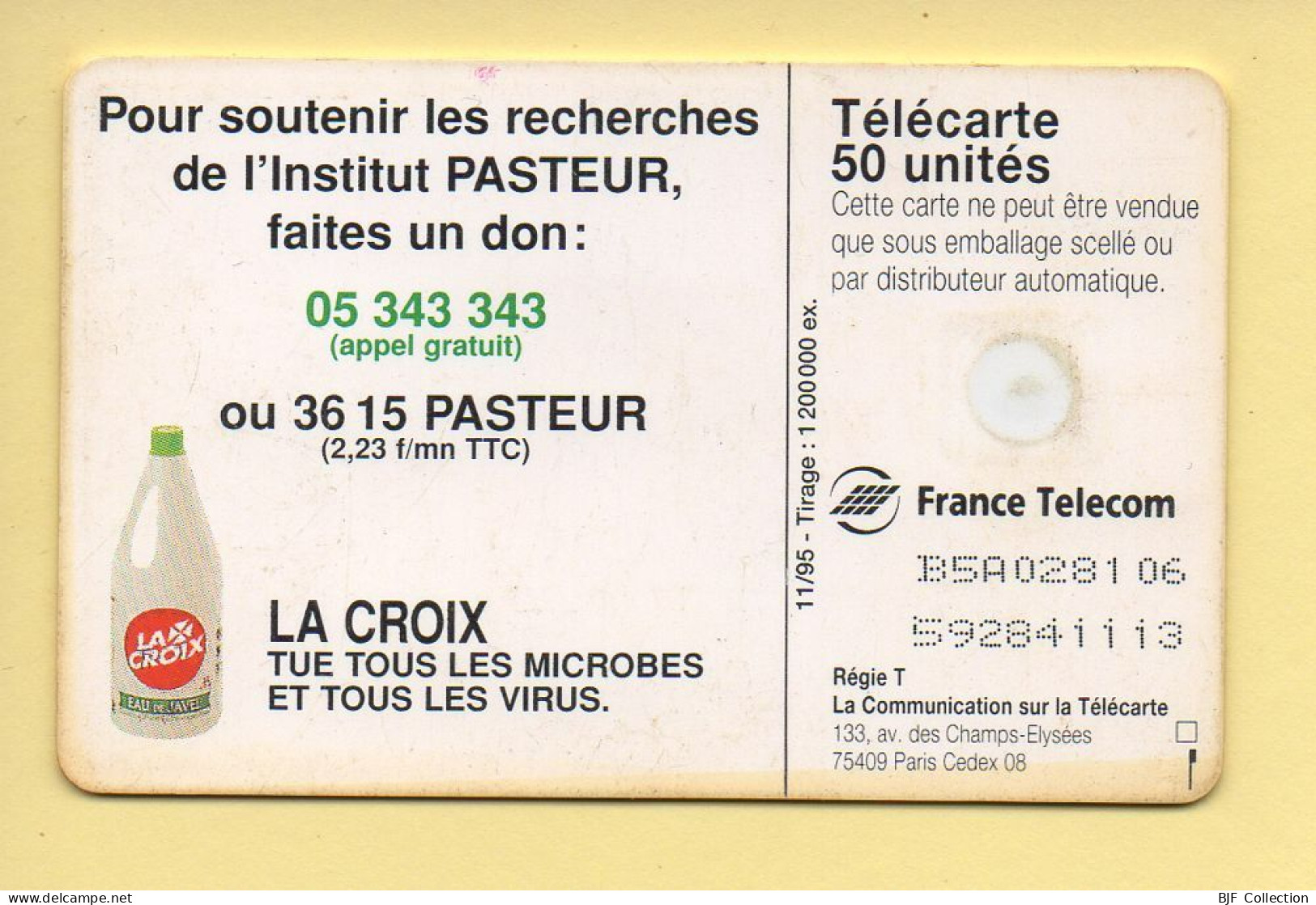 Télécarte 1995 : JAVEL LACROIX / 50 Unités / 11-95 (voir Puce Et Numéro Au Dos) - 1995