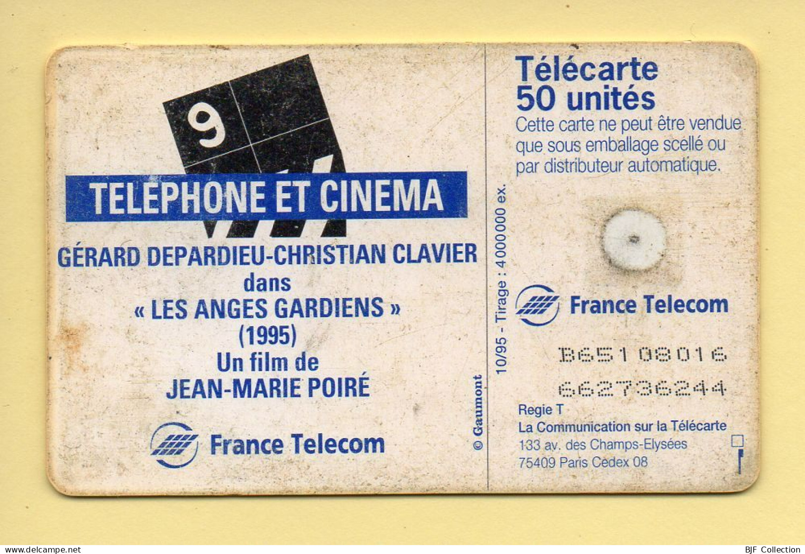 Télécarte 1995 : GERARD DEPARDIEU CHRISTIAN CLAVIER / 50 Unités / 10-95 (voir Puce Et Numéro Au Dos) - 1995