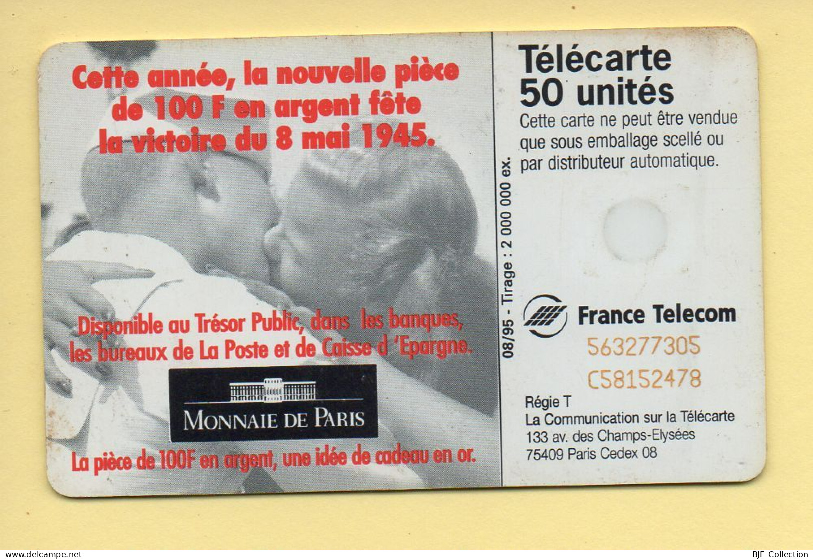 Télécarte 1995 : MONNAIE DE PARIS / 50 Unités / 08-95 (voir Puce Et Numéro Au Dos) - 1995