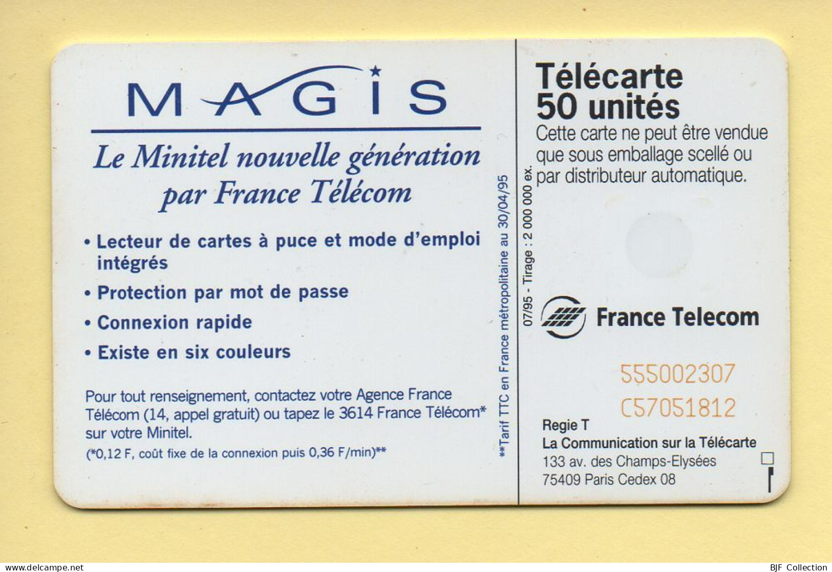 Télécarte 1995 : MAGIS GRIS / 50 Unités / 07-95 (voir Puce Et Numéro Au Dos) - 1995