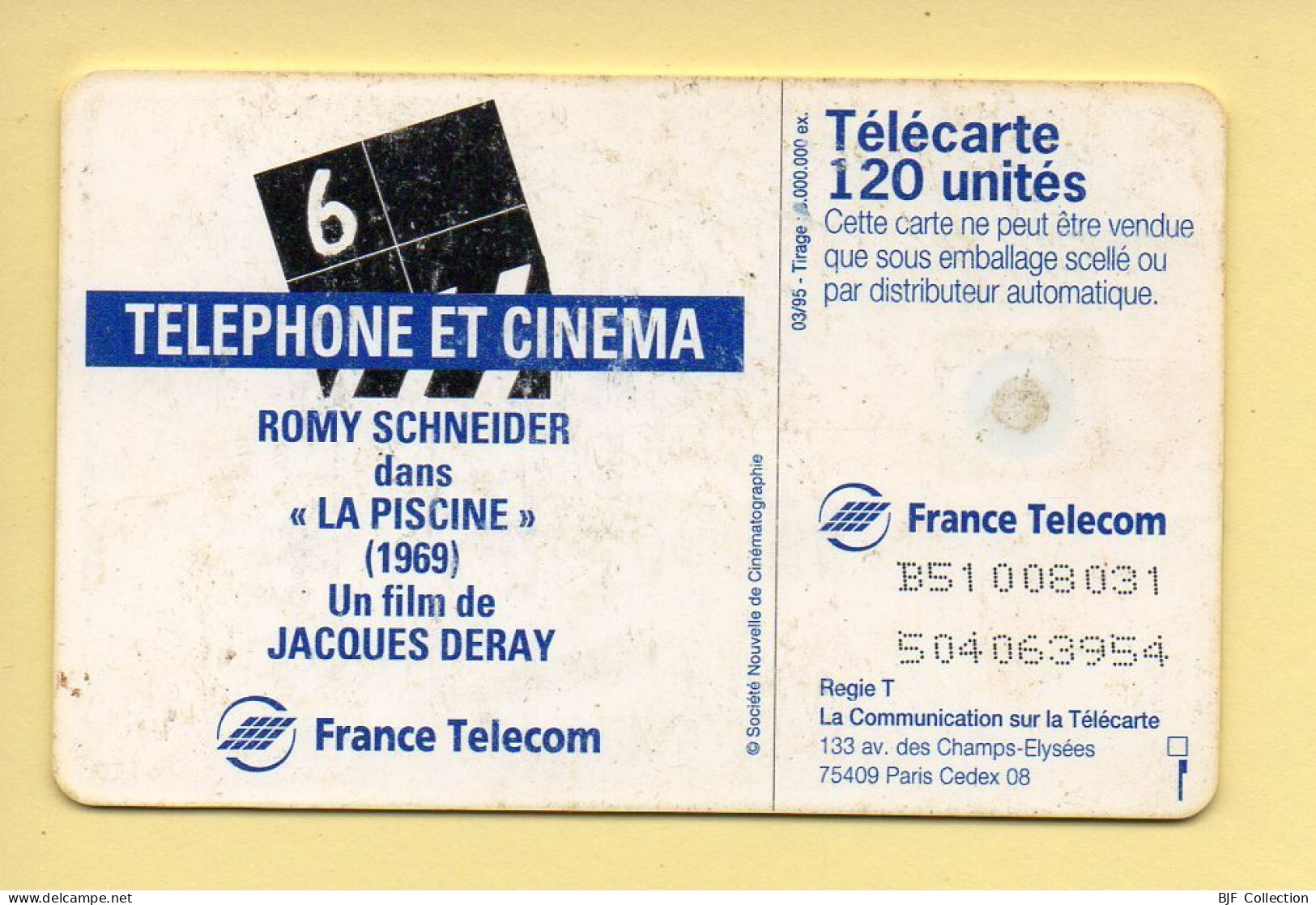 Télécarte 1995 : ROMY SCHNEIDER (dans La Piscine 1969) 120 Unités / 03-95 (voir Puce Et Numéro Au Dos) - 1995