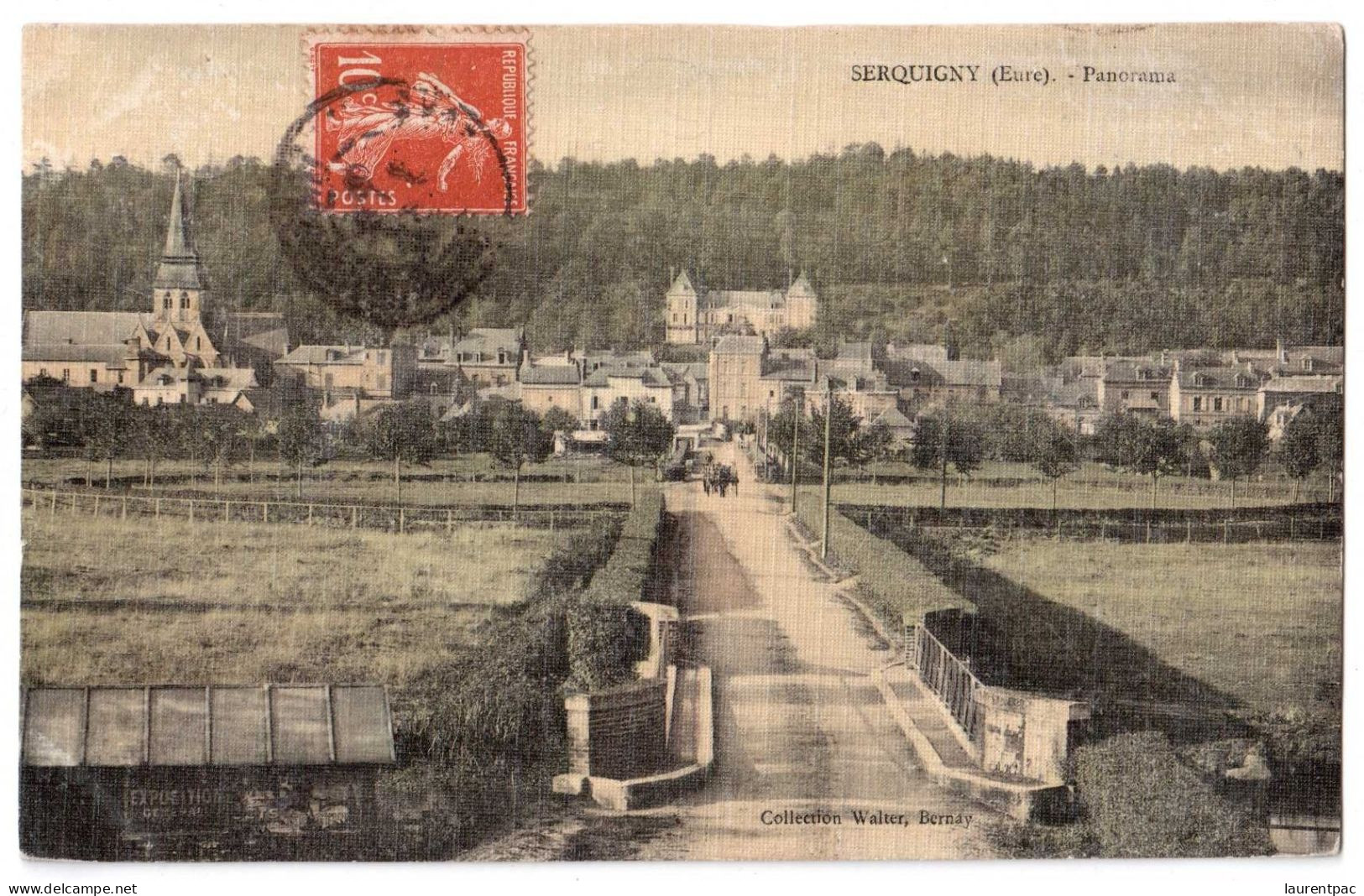 Serquigny - Panorama - édit. Walter  + Verso - Serquigny