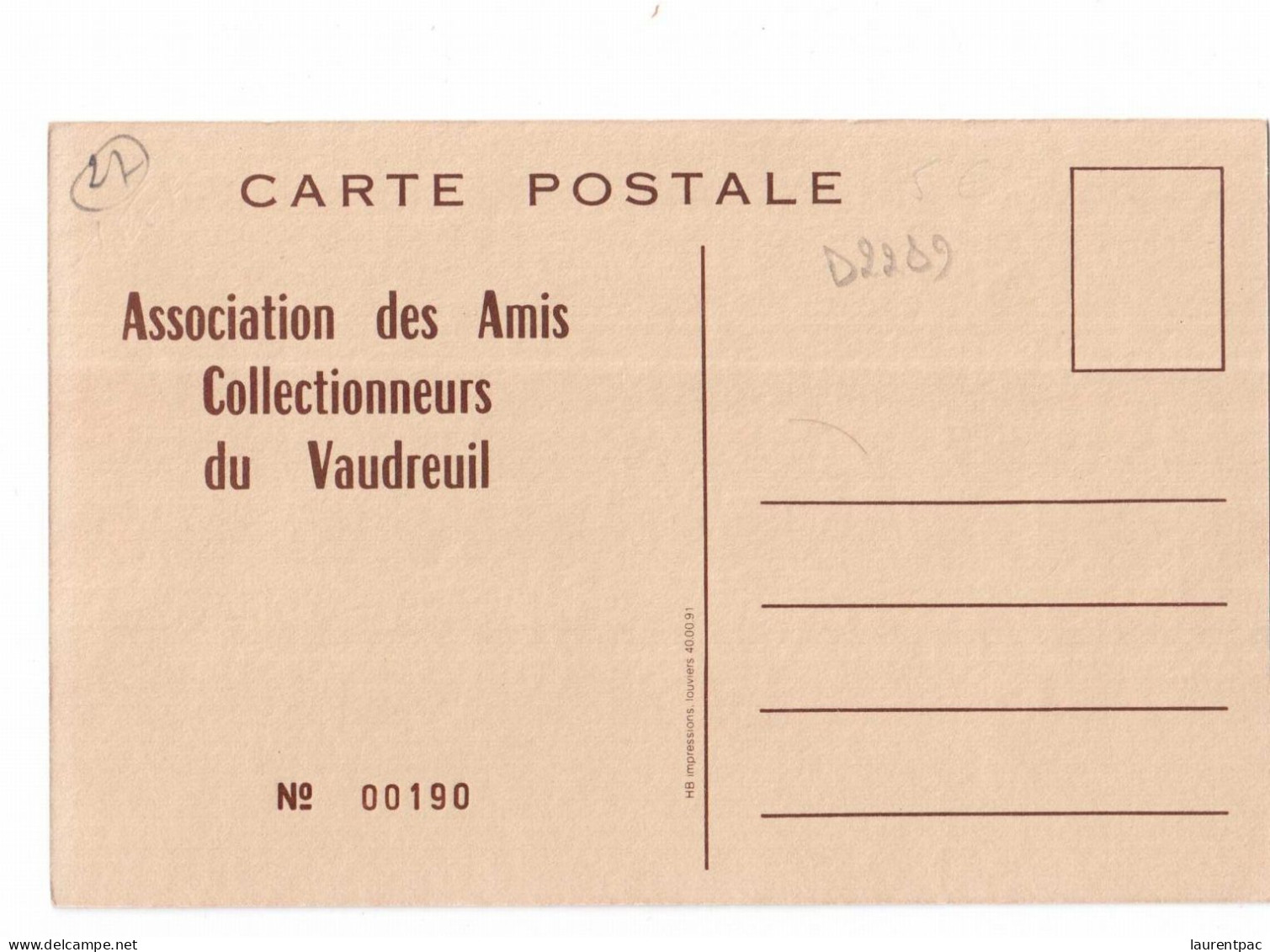 Du Vaudreuil Elle Vous Apporte Mon Souvenir - Association Des Amis Collectionneurs N°190 - édit. HB  + Verso - Le Vaudreuil