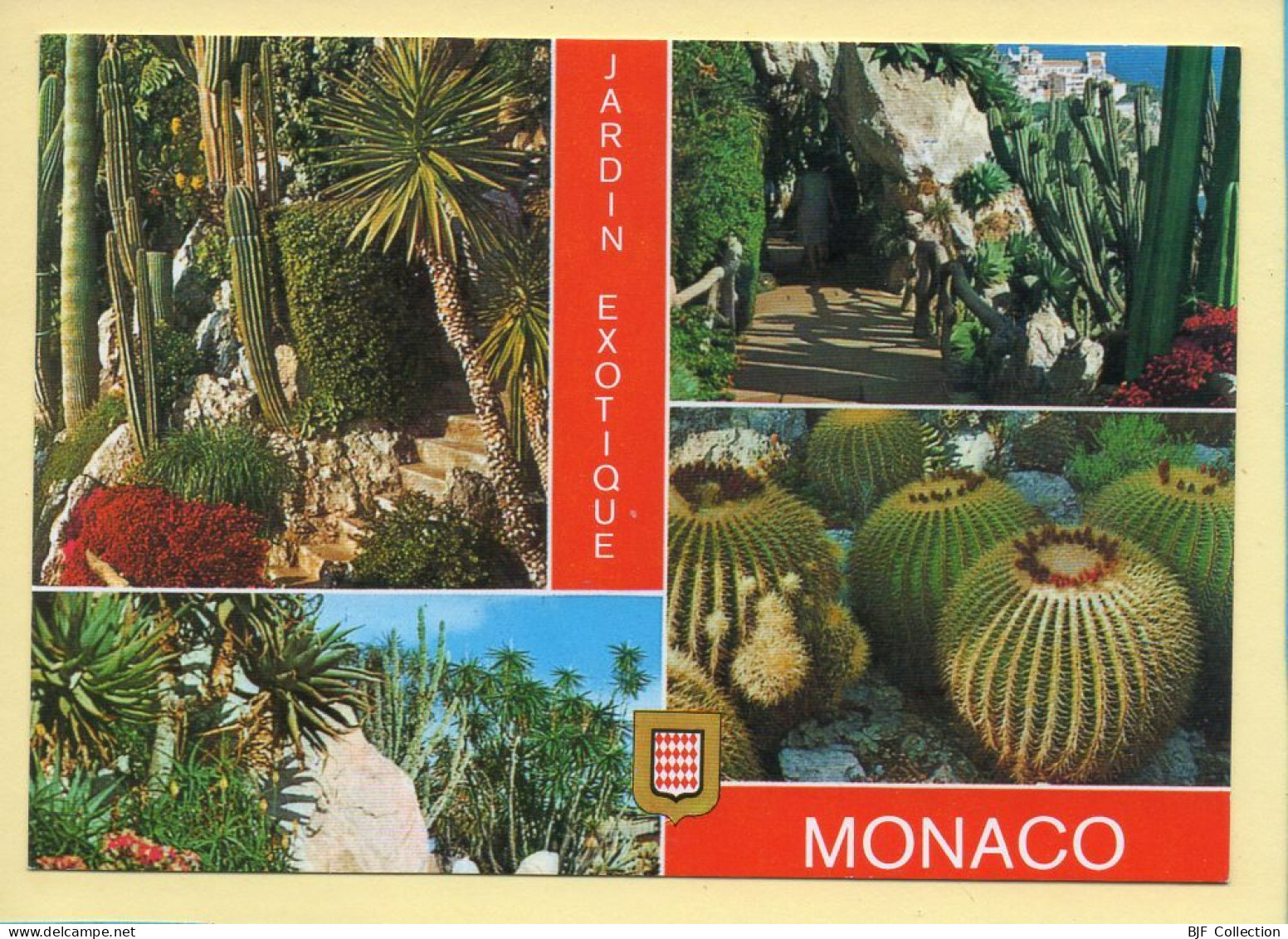 Monaco : Souvenir Du Jardin Exotique / Multivues / Blason (voir Scan Recto/verso) - Jardin Exotique