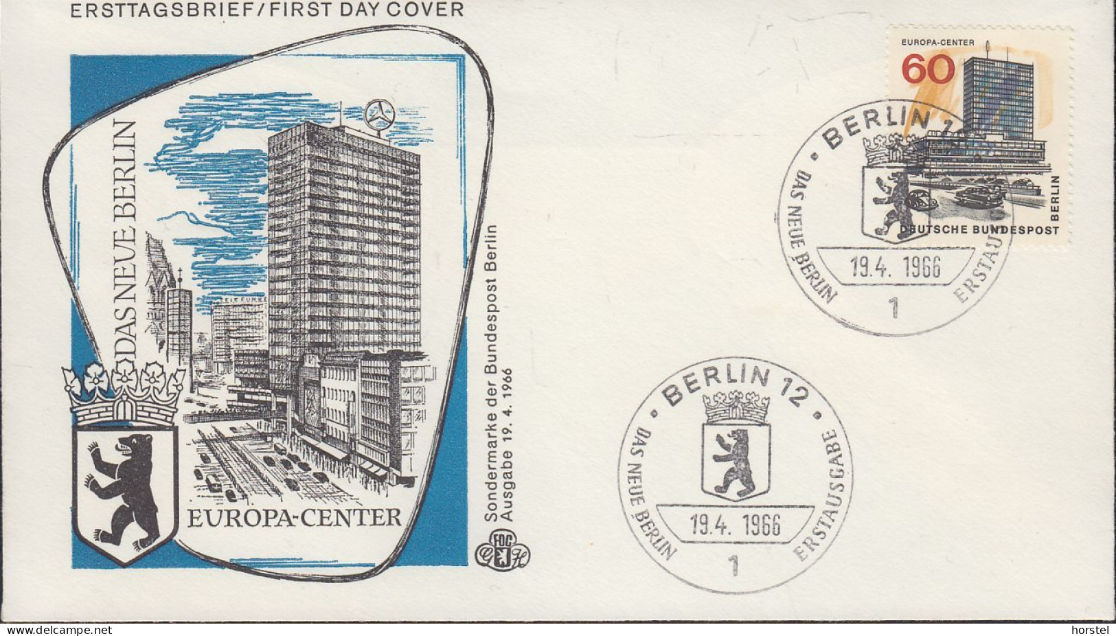 Berlin Mi Nr.260  FDC Berlin Bauten - Europa-Center - 1948-1970