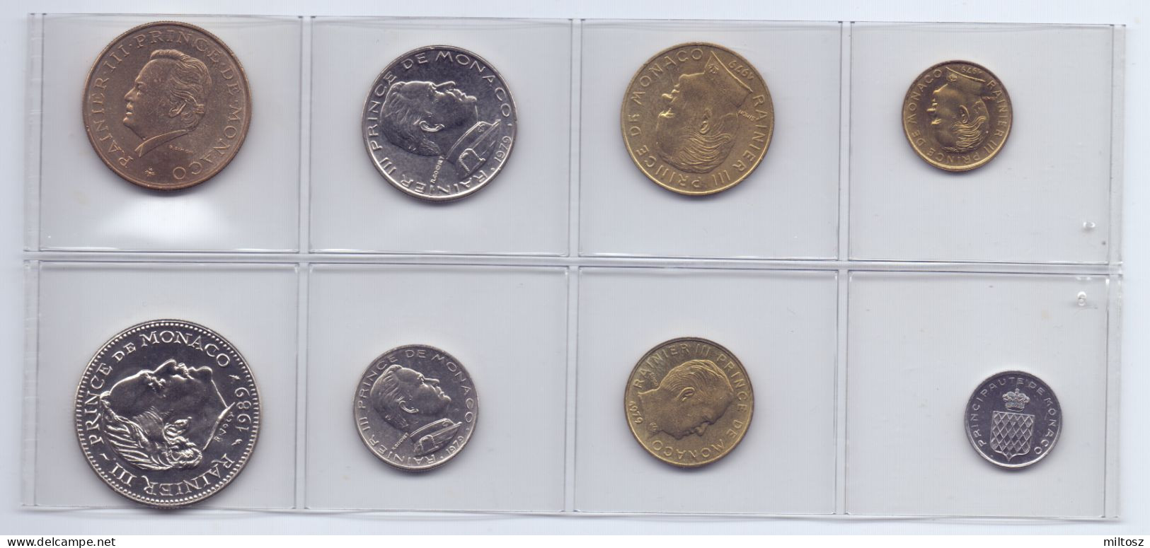 Monaco 8 Coins Set - 1960-2001 Francos Nuevos