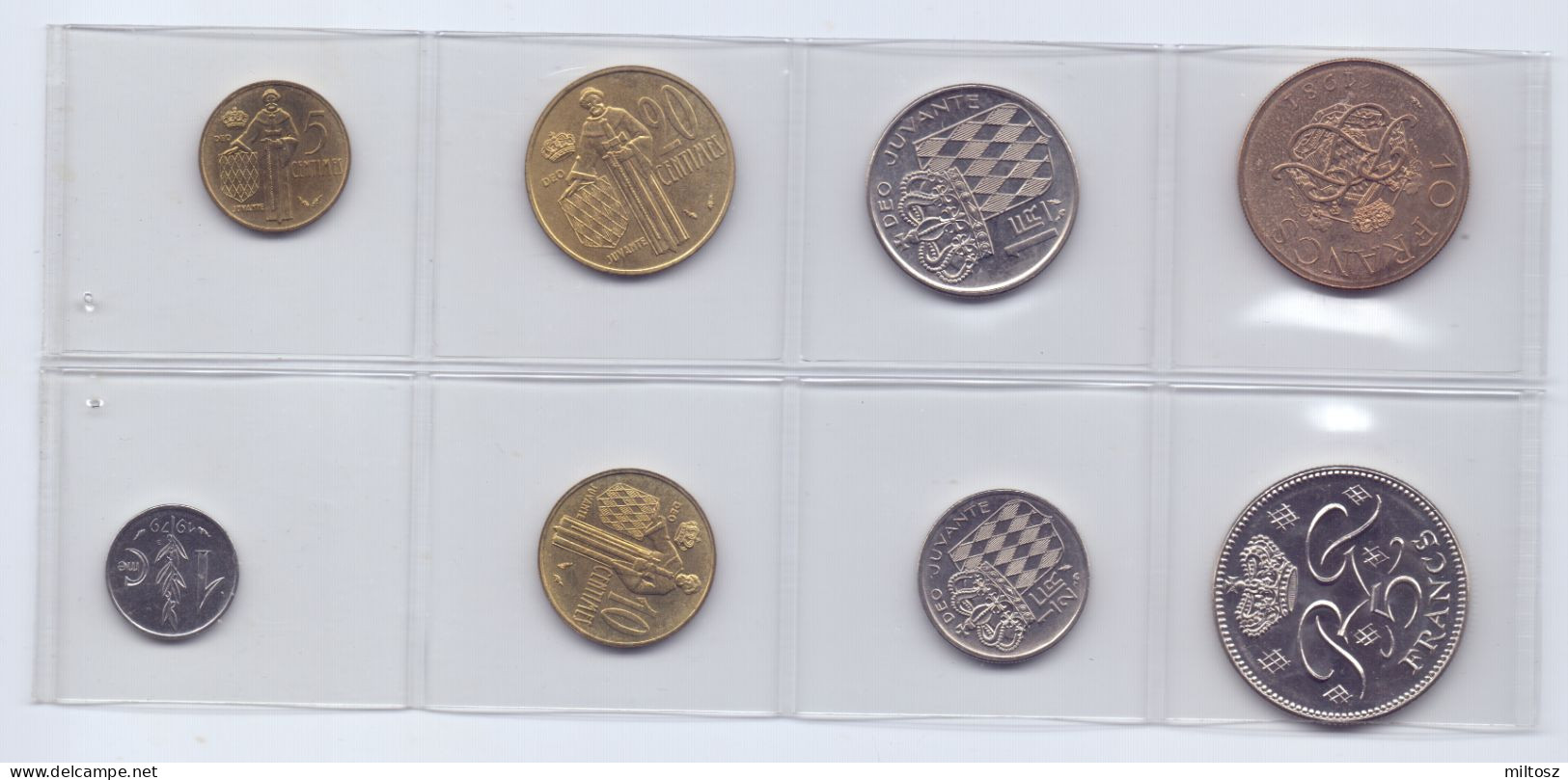 Monaco 8 Coins Set - 1960-2001 Francos Nuevos