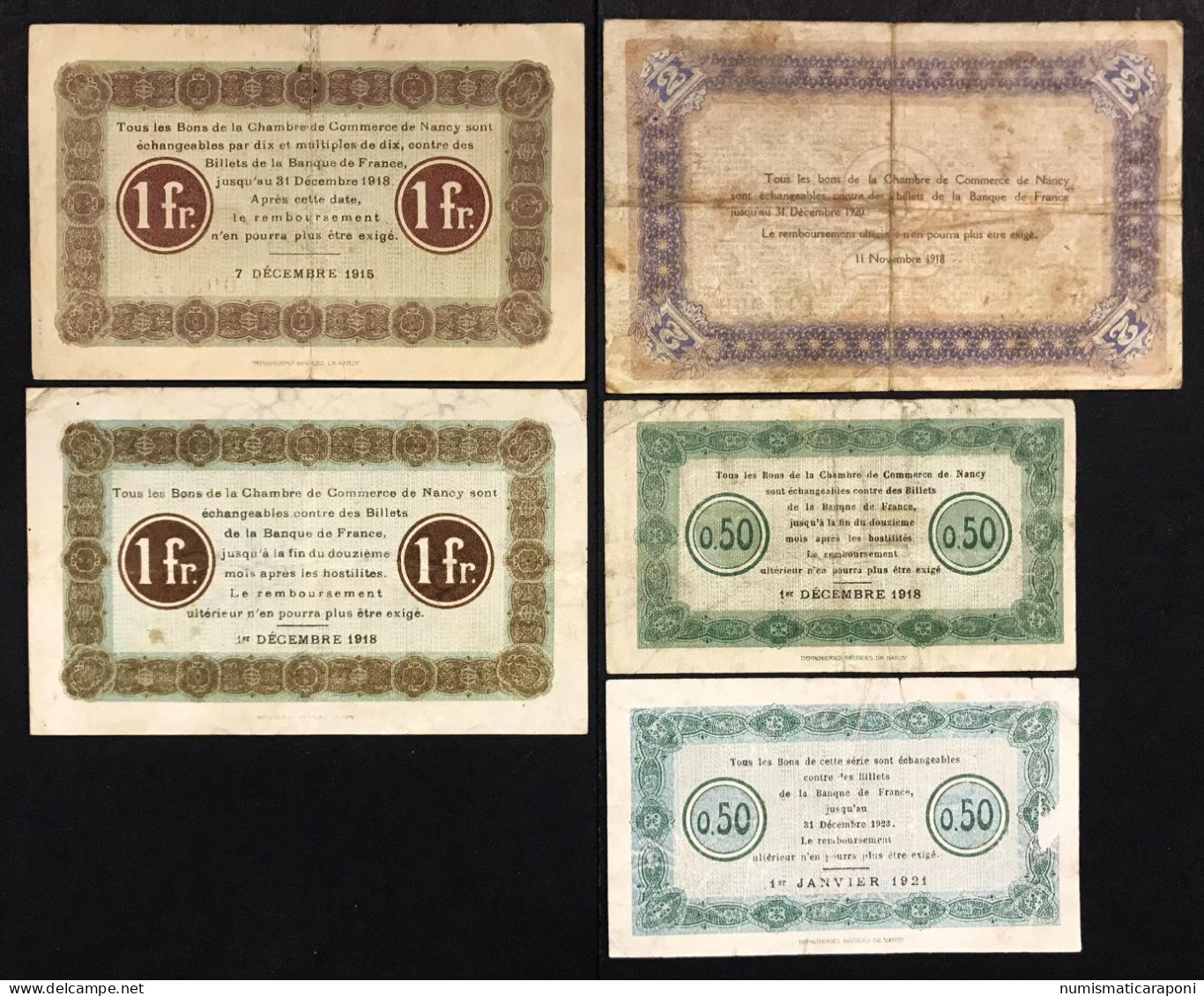 FRANCIA FRANCE 0,50 Cents 1918 1921 + 1 FRANC 1915 1918 + 2 FRANCS 1918   LOTTO.676 - Autres & Non Classés