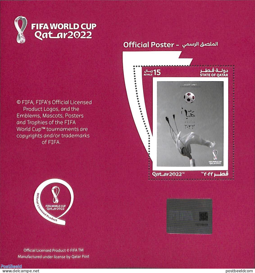 Qatar 2022 FIFA Worldcup Off. Poster S/s, Mint NH, Sport - Various - Football - Holograms - Art - Poster Art - Hologramme