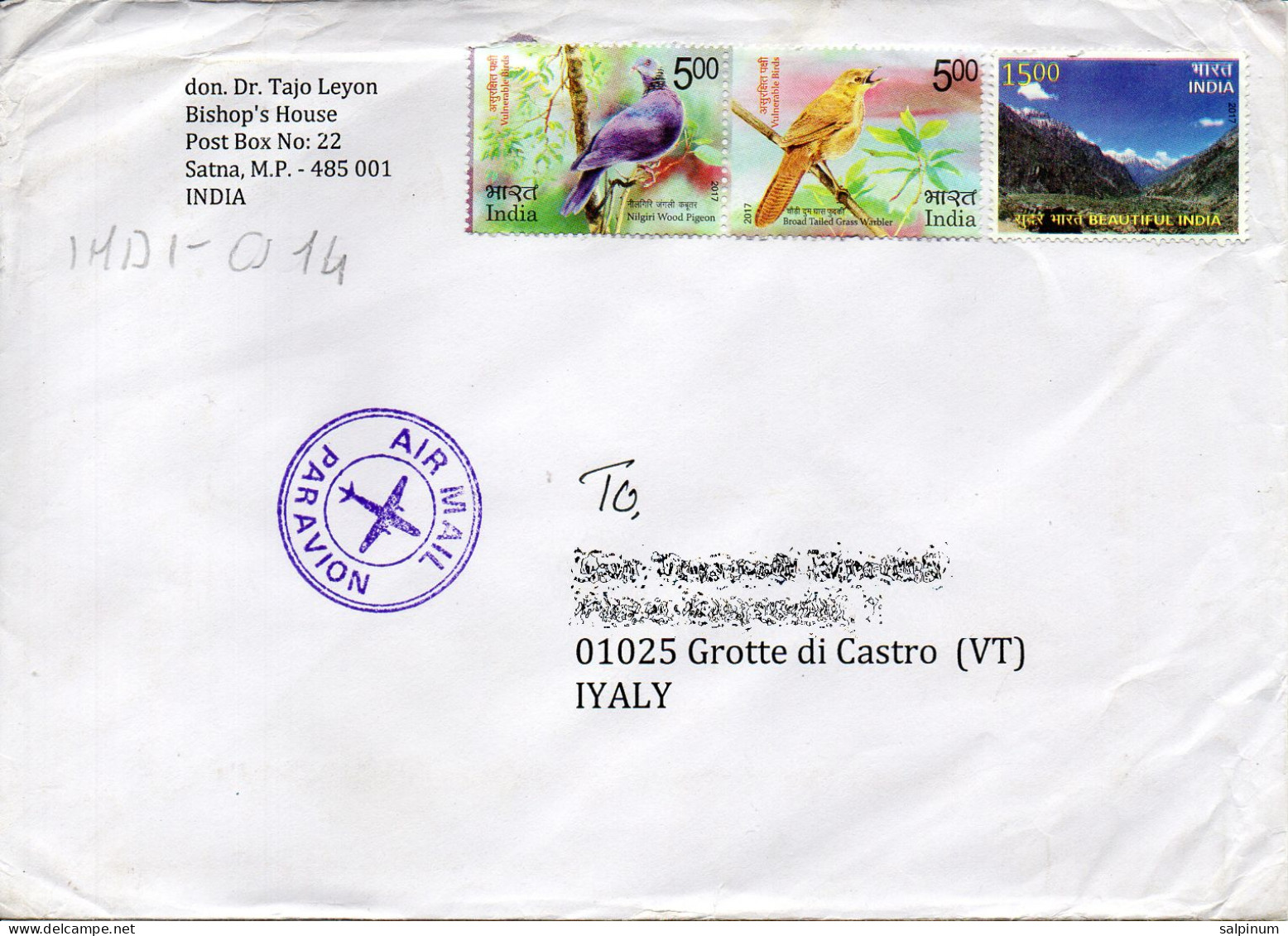 Philatelic Envelope With Stamps Sent From INDIA To ITALY - Brieven En Documenten