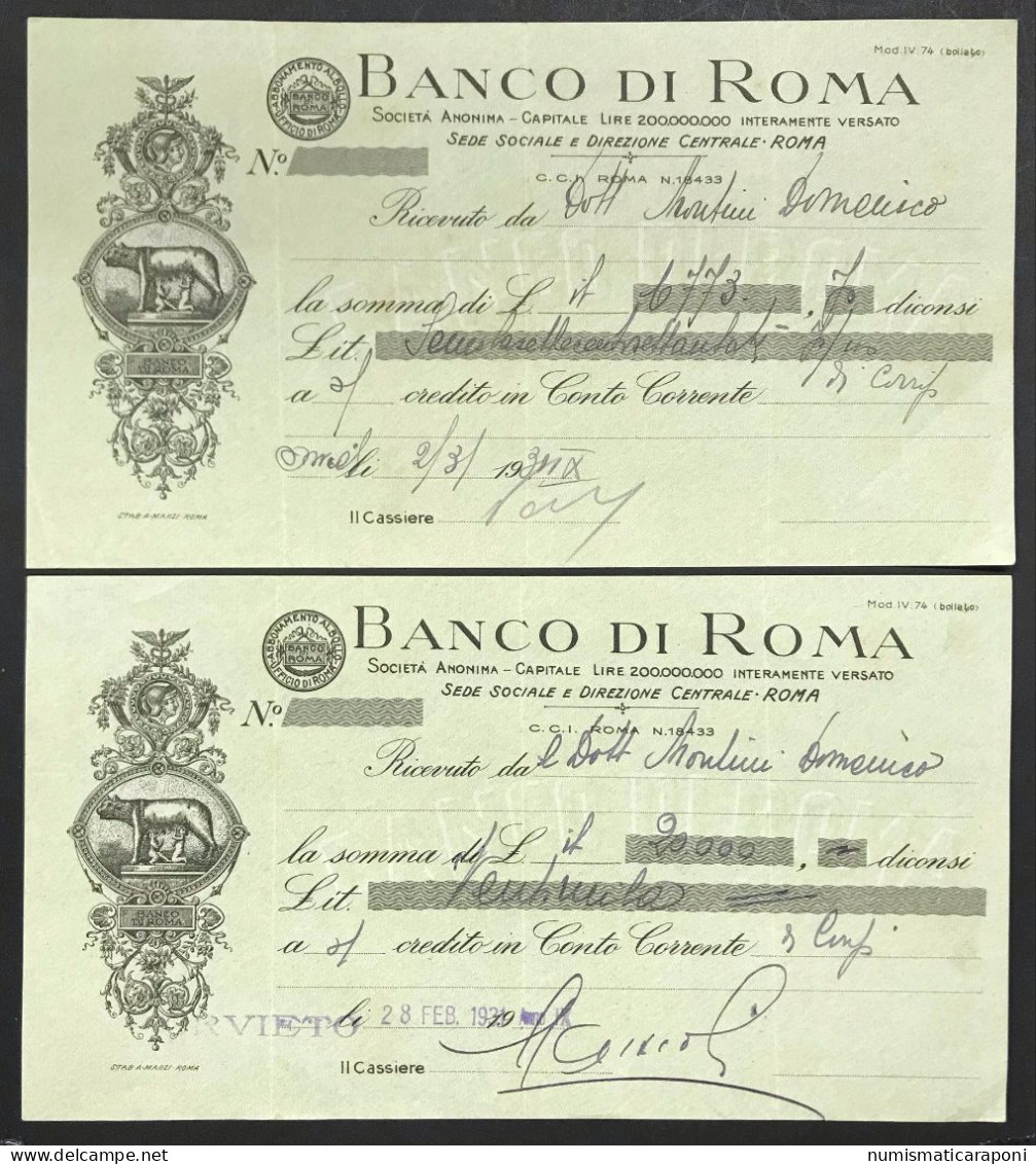 BANCO DI ROMA 10773 + 20000 Lire  LOTTO 708 - Autres & Non Classés