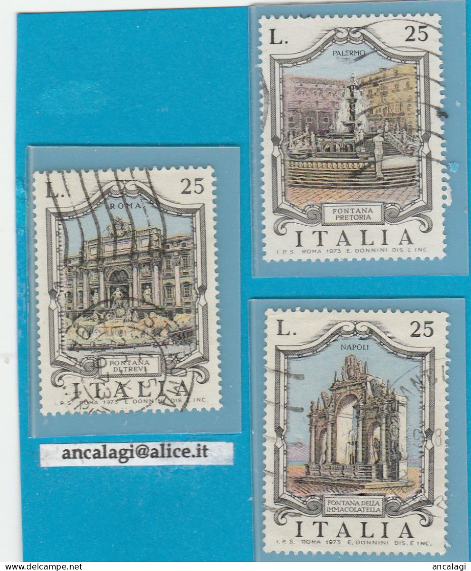 USATI ITALIA 1973 - Ref.0317 "FONTANE D'ITALIA 1^ Emissione" Serie Di 3 Val. - - 1961-70: Afgestempeld