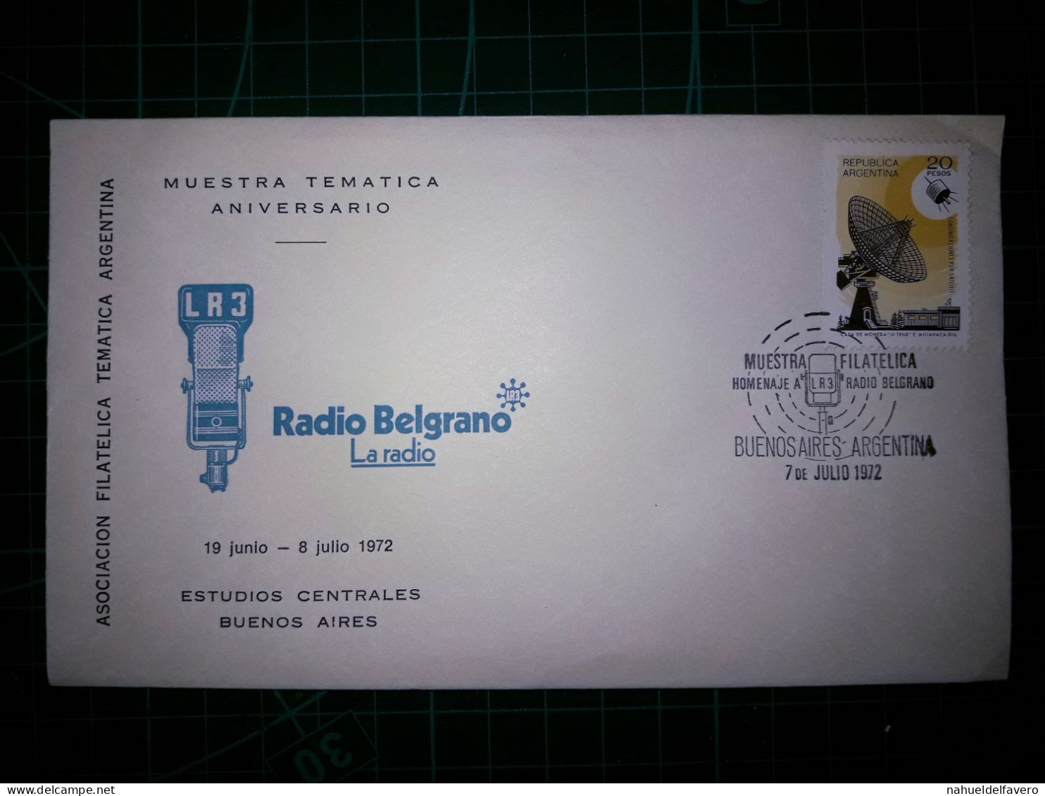 ARGENTINE, Enveloppe, Commémorative De "Exposition Philatélique Anniversaire En Hommage à Radio Elgrano, Juillet 1972" - FDC
