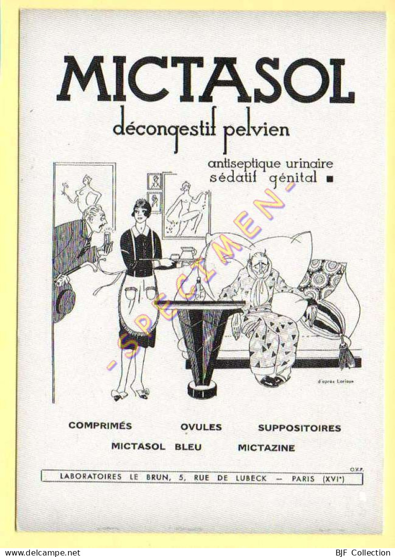 Publicité Médicale : MICTASOL (tirage Limité 750 Exemplaires.)(voir Scan Recto-verso) - Salute