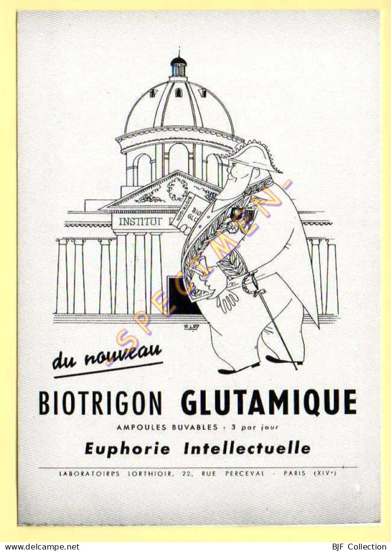 Publicité Médicale : BIOTRIGON GLUTAMIQUE (tirage Limité 750 Exemplaires.)(voir Scan Recto-verso) - Santé