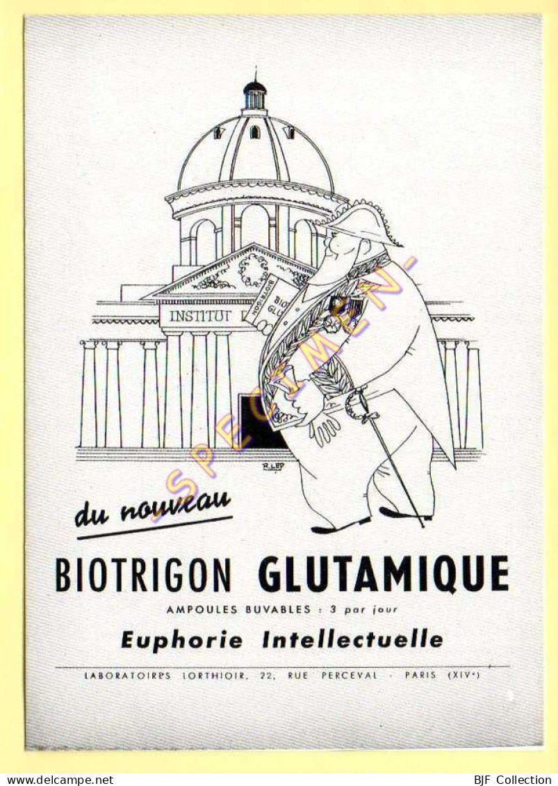 Publicité Médicale : BIOTRIGON GLUTAMIQUE (tirage Limité 750 Exemplaires.)(voir Scan Recto-verso) - Salute