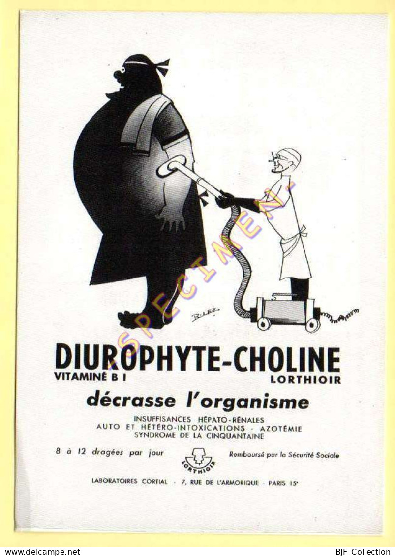 Publicité Médicale : DIUROPHYTE-CHOLINE (tirage Limité 750 Exemplaires.)(voir Scan Recto-verso) - Santé