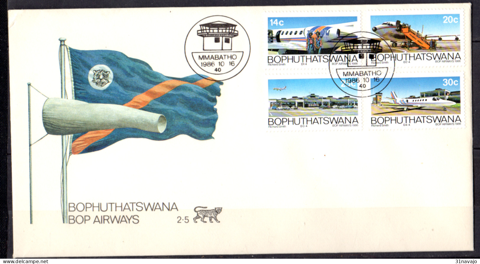 BOPHUTHATSWANA - 5e Anniversaire De La BOP Airways FDC - Bofutatsuana