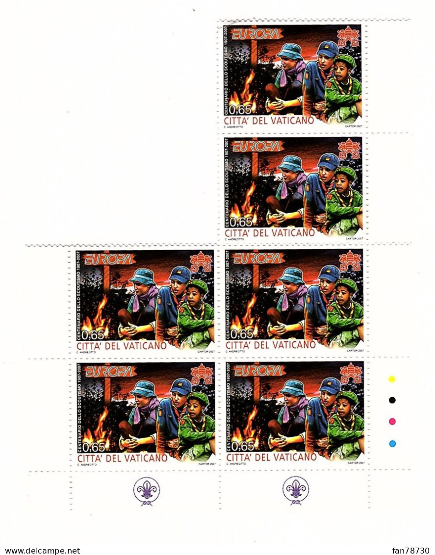 Vatican 2007 - Y&T 1430 X 5 - Europa - Scoutisme - FRAIS DU SITE DEDUITS - Neufs