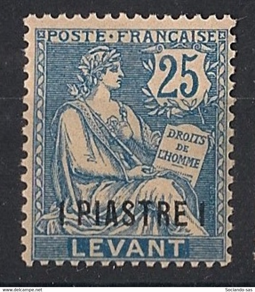 LEVANT - 1902-20 - N°YT. 17 - Type Mouchon 1pi Sur 25c Bleu - Neuf Luxe ** / MNH / Postfrisch - Unused Stamps