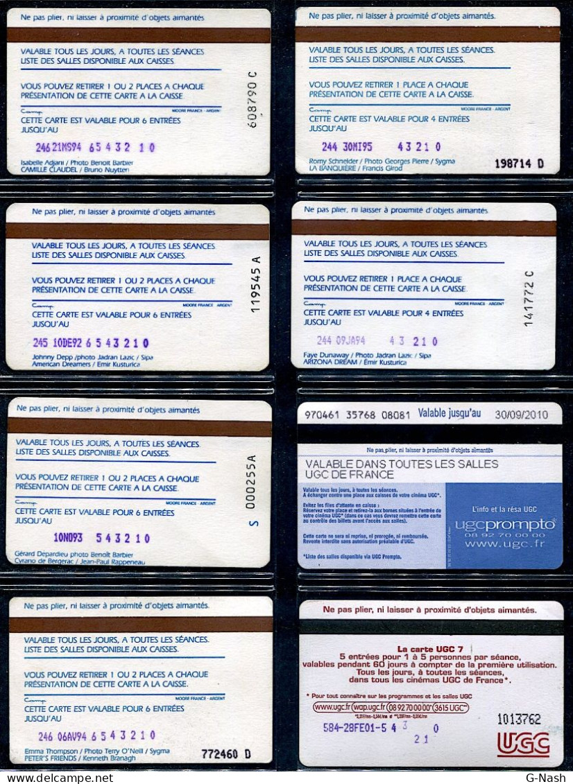 Cinéma - Lot De 8 Cartes UGC - Cinéma